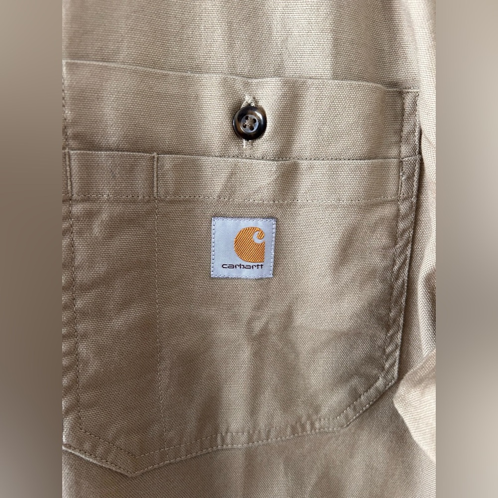 CARHARTT Rugged Flex Relaxed Fit Midweight Canvas Short-Sleeve Shirt | Large - Picture 5 of 7